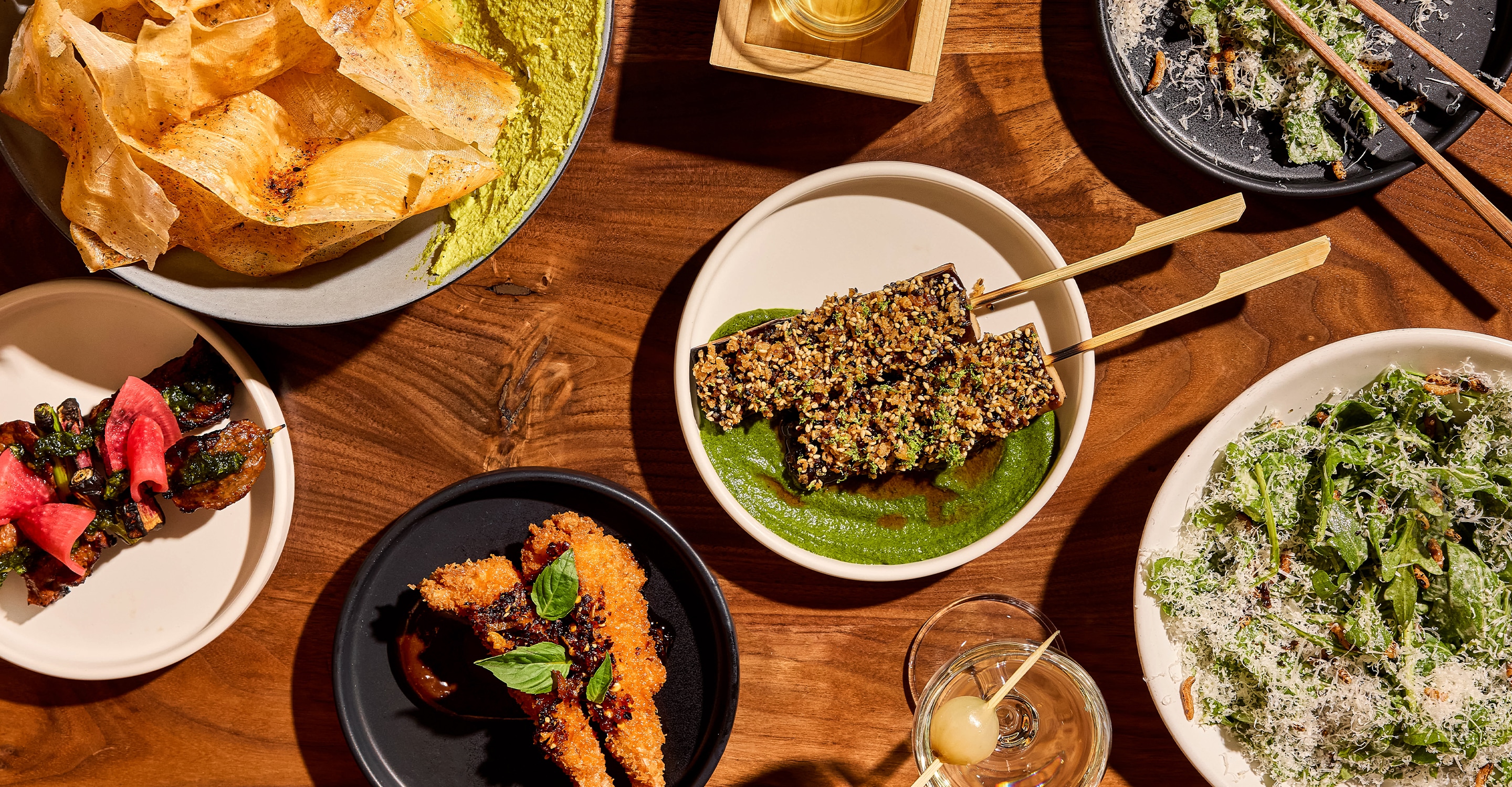 skewers, dips, salads and shared plates at uchiba